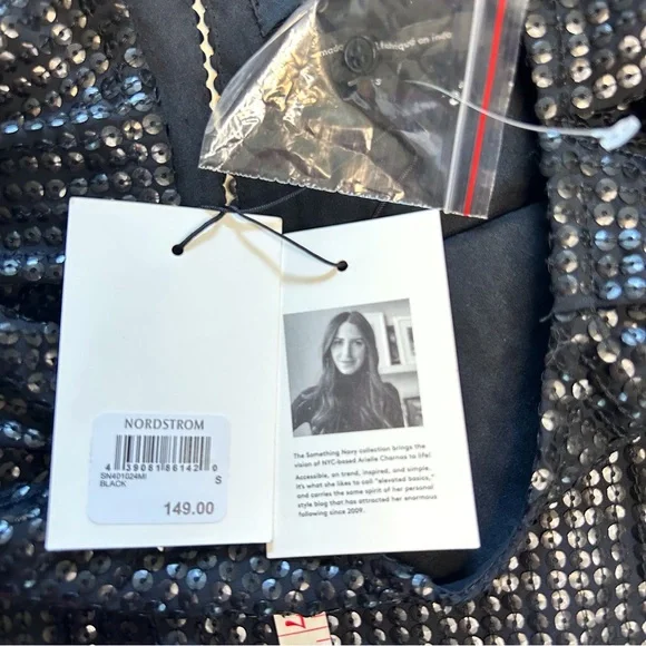 Something Navy Sequin Black Mini Dress - Picture 4 of 16